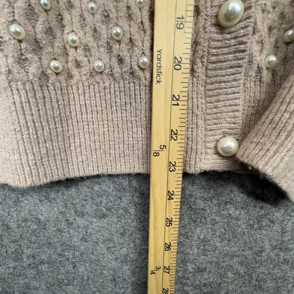 Joseph‎ A. Womens Sweater Womens L Pink Pearls Buttons Cardigan Soft Knit - Picture 3 of 10